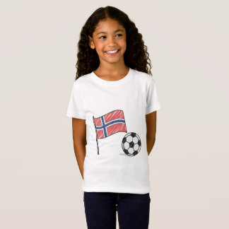 T-Shirt Norway flag and crayon-style soccer ball