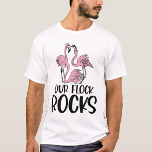 T-shirt Nos Flock Rocks - Flamant rose drôle