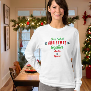 T-shirt Nos premiers Noël Ensemble Flammes De Neige