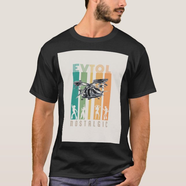 T-shirt Nostalgie d'EVTOL pour Air Taxi AAM UAM VTOL (Devant)