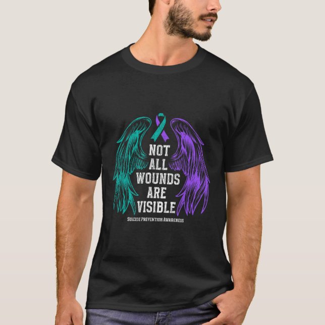 T-shirt Not All Wounds Are Visible Suicide Prevention Awar (Devant)