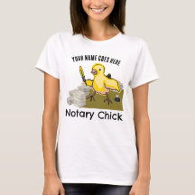 Notaire Chick Jaune Plumes Quill Nom Customisé