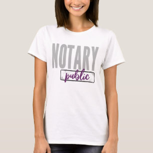 T-shirt Notaire Public Grosse Police Faded Noir avec viole