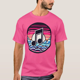 T-shirt Note de musique sur des nuages stylisés et esthéti