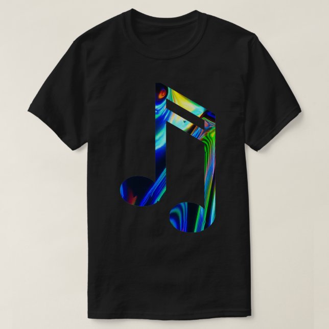 T-shirt Note Holo Note watercolo Holographique Rainbow Mus (Design devant)
