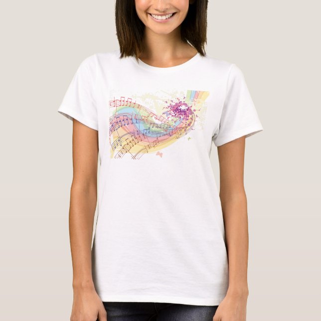 T-shirt Notes Arc-en-ciel rétros et musique (Devant)