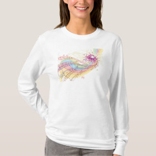 T-shirt Notes Arc-en-ciel rétros et musique