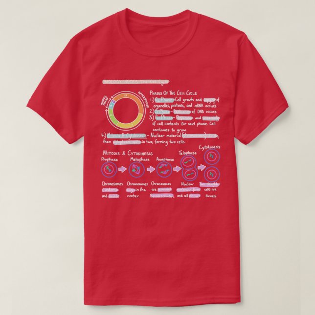T-shirt Notes de biologie Le cycle cellulaire (Design devant)