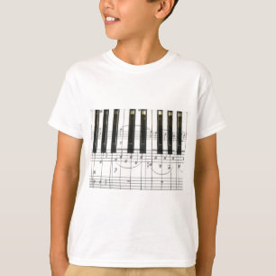 T-shirt Notes de clavier et de musique de piano