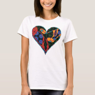 T-shirt Notes de musique Coeur à motifs