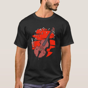 T-shirt Notes de musique contrebasse Musique jazz Joueur d