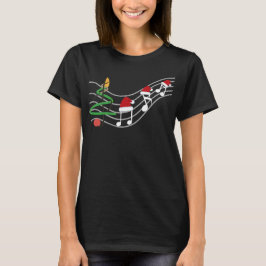 T-shirt Notes de musique de Noël Santa Hat Treble Clef