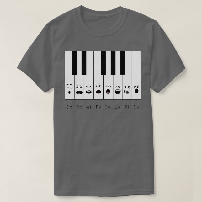 T-shirt Notes de piano mignonnes  (Design devant)
