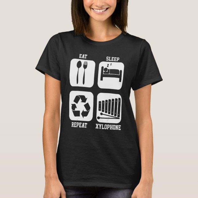 T-shirt Notes d'instrument de musique Xylophone Lecteur Gl (Devant)
