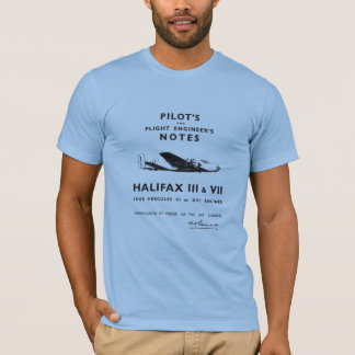 T-shirt Notes du pilote d'aéronef de Halifax