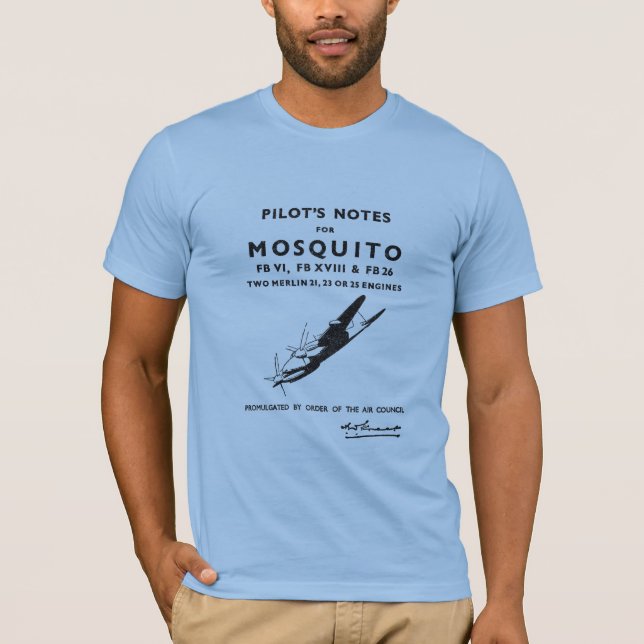 T-shirt Notes du pilote d'avion moustique (Devant)