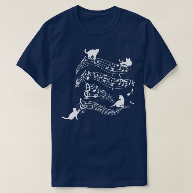 T-shirt Notes musicales Chats Partition musicale Chatons (Design devant)