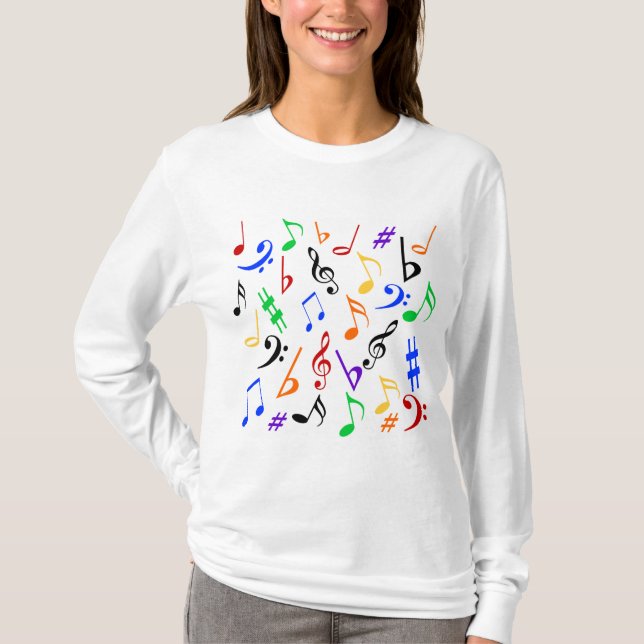 T-shirt Notes musicales Chemise musicale (Devant)