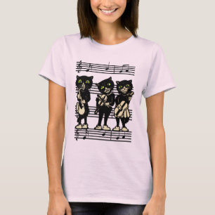 T-shirt Notes musicales de Black Cats musicien vintage