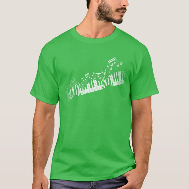T-shirt Notes musicales Instrument de musique Idée de pian (Devant)
