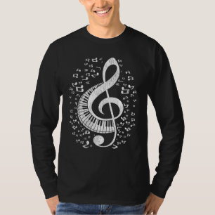 T-shirt Notes musiciennes Pianistes de musique Clavier Arb