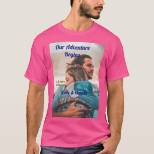 T-shirt Notre aventure commence ajoutez photo de couple am
