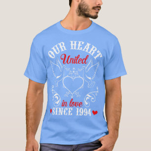 T-shirt Notre Coeur Unis dans l'amour depuis 1994 Happy Ma