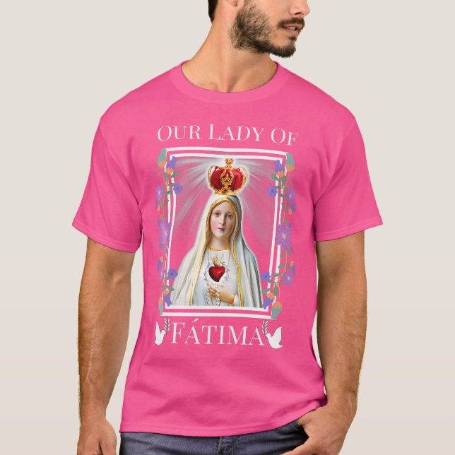 T-shirt Notre Dame De Fatima Immaculée Coeur Du Bienheureu (Devant)