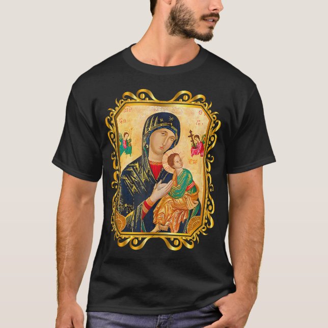 T-shirt Notre Dame De L'Aide Perpétuelle Béni Mère Mary Ch (Devant)
