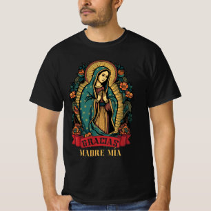 T-shirt Notre Dame Virgen De Guadalupe Vierge Marie Gracia