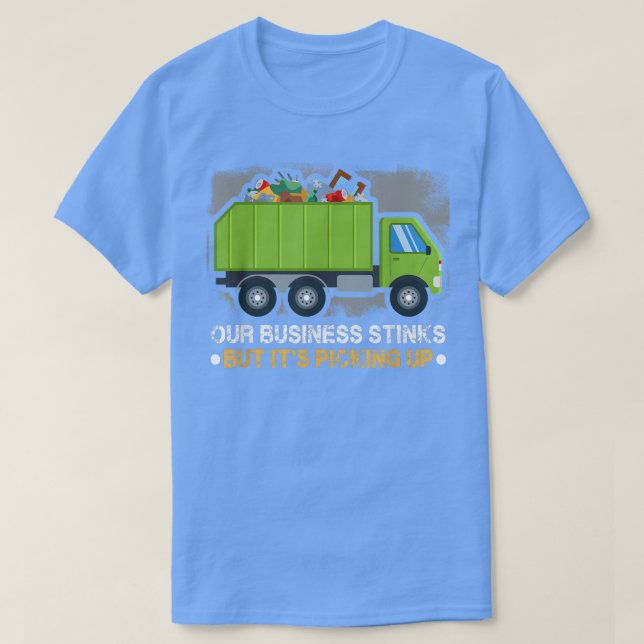 T-shirt Notre entreprise pue, mais elle ramasse des déchet (Design devant)