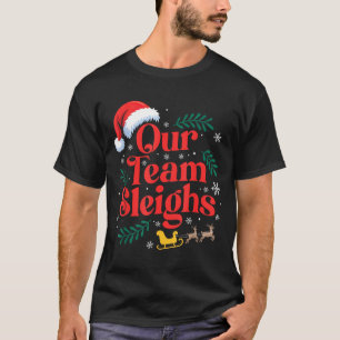T-shirt Notre équipe dévale Noël Chapeau de Père Noël Renn