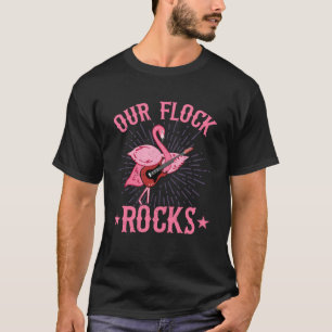 T-shirt Notre Flock Rocker Flamant rose Musique Rose Maman