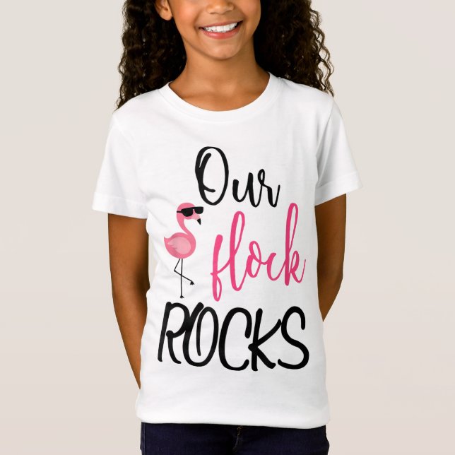 T-Shirt Notre Flock Rocks Flamant rose Fête des Mères Cade (Devant)