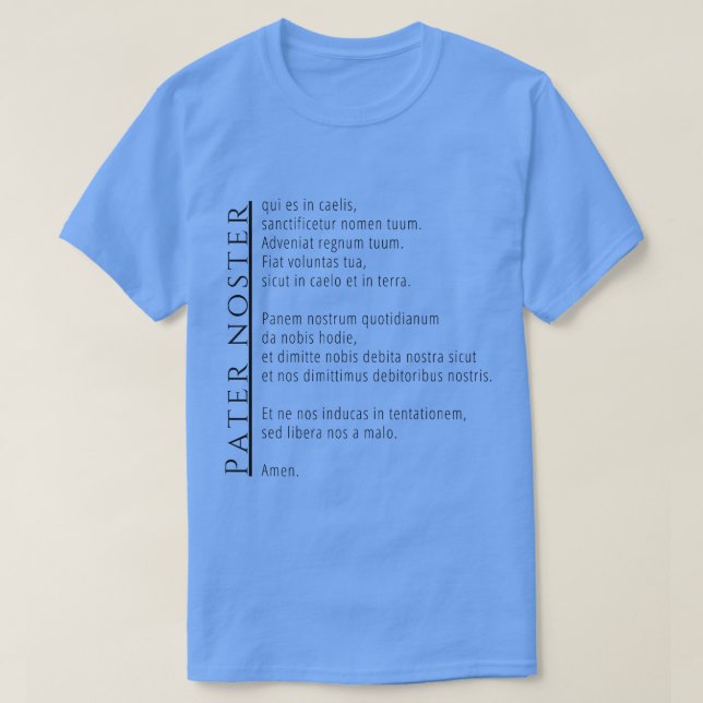 T-shirt Notre Père prière en latin Pater Noster retro (Design devant)