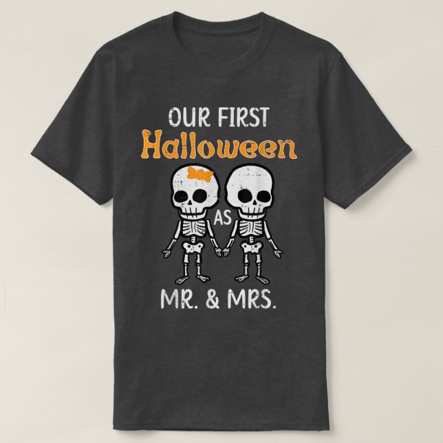 T-shirt Notre Premier Halloween M. Mme Matching Couples En (Design devant)
