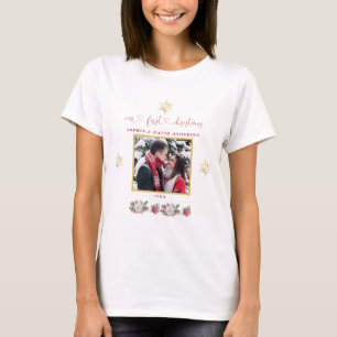 T-shirt Notre premier Mariage photo floral de Noël