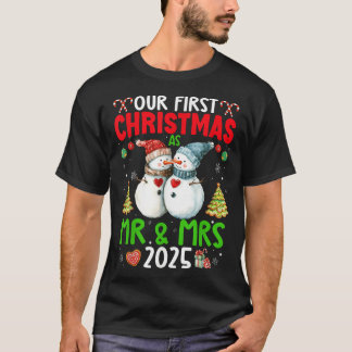 T-shirt Notre premier Noël en tant que couple M. Mme 2025
