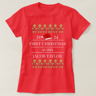 T-shirt Notre premier Noël en tant que M. et Mme Nouvellem