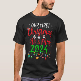 T-shirt Notre Premier Noël En Tant Que M. Mme 2024 Noël Dr