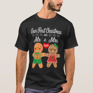 T-shirt Notre Premier Noël En Tant Que Monsieur Et Madame 