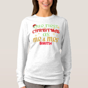 T-shirt Notre premier Noël en tant que Monsieur et Madame 