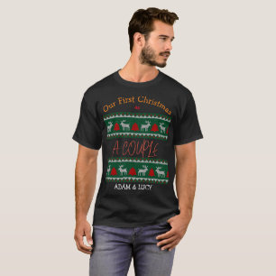 T-shirt Notre premier Noël, M. et Mme. /Couple nouvellemen