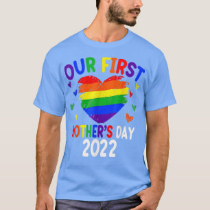 T-shirt Notre première fête des mères 2022 Rainbow Heart L