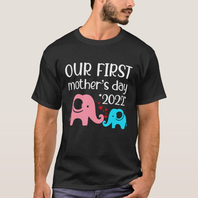 T-shirt Notre première fête des mères ensemble Maman & Bab (Devant)