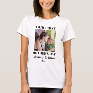 T-shirt Notre première fête des mères, photo personnalisée