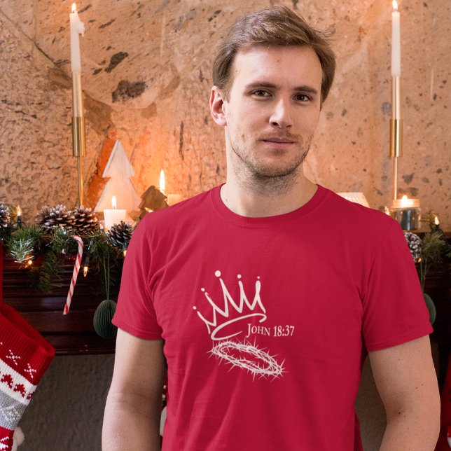 T-shirt NOTRE SAUVEUR ROI CHrétien hommes de Noël rouge (Créateur téléchargé)