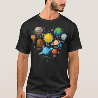 T-shirt Notre système solaire planète Science Education Sp