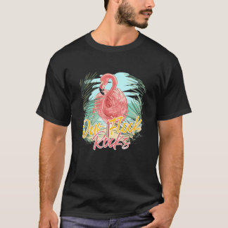 T-shirt Notre troupeau en roche Rose Flamant Roseur artist
