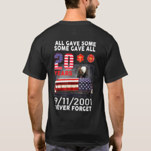 T-shirt N'oubliez jamais 9 11 2001 20e anniversaire Pompie